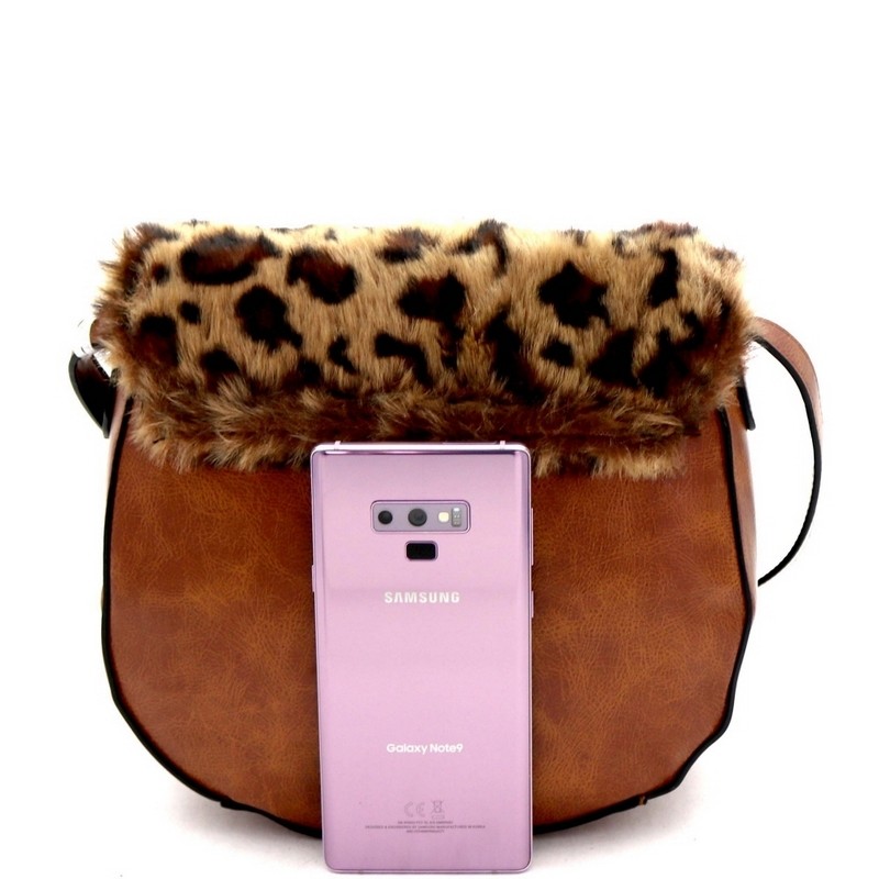 faux fur crossbody bag